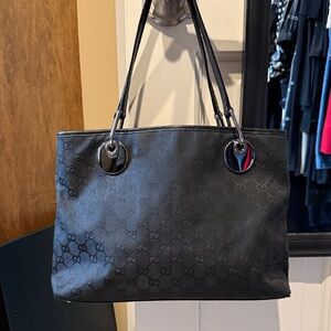 Gucci Dark Black GG  Monogram Tote